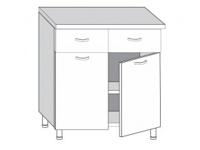2.80.22 Шкаф-стол на 800мм с 2-я ящиками и 2-мя дверцами в Миассе - miass.mebel74.com | фото