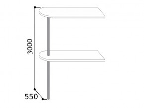 6.1100  Стойка барная 1100 на трубе (h3000мм), ЛДСП/ПФ 26мм в Миассе - miass.mebel74.com | фото