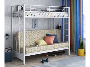 Двухъярусная кровать с диваном Мадлен белая-пифагор в Миассе - miass.mebel74.com | фото