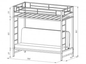 Двухъярусная кровать с диваном Мадлен белая-пифагор в Миассе - miass.mebel74.com | фото 2