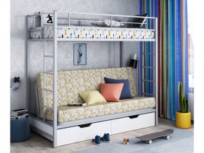 Двухъярусная кровать с диваном Мадлен ЯЯ Серый-пифагор в Миассе - miass.mebel74.com | фото 1