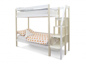 Двухъярусная кровать Svogen бежево-белый в Миассе - miass.mebel74.com | фото 1