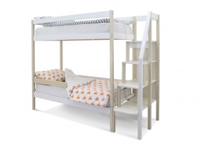 Двухъярусная кровать Svogen с бортиком бежево-белый в Миассе - miass.mebel74.com | фото