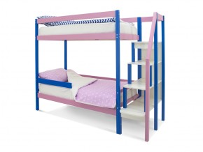 Двухъярусная кровать Svogen с бортиком синий-лаванда в Миассе - miass.mebel74.com | фото