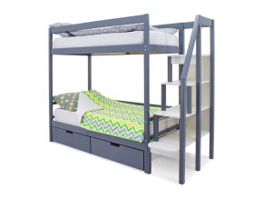 Двухъярусная кровать Svogen с ящиками графит в Миассе - miass.mebel74.com | фото