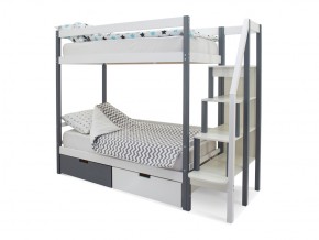 Двухъярусная кровать Svogen с ящиками графит-белый в Миассе - miass.mebel74.com | фото 1