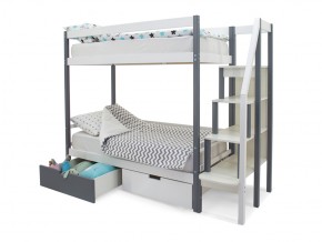 Двухъярусная кровать Svogen с ящиками графит-белый в Миассе - miass.mebel74.com | фото 3