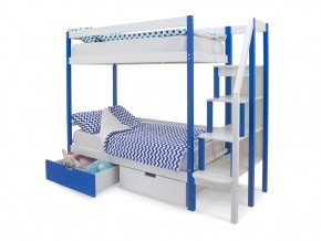 Двухъярусная кровать Svogen с ящиками сине-белый в Миассе - miass.mebel74.com | фото 3