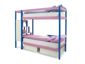 Двухъярусная кровать Svogen с ящиками и бортиком синий-лаванда в Миассе - miass.mebel74.com | фото 4