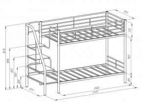 Двухъярусная кровать Толедо Черный-Дуб молочный в Миассе - miass.mebel74.com | фото 2