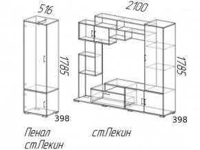 Гостиная Пекин с пеналом Ясень Шимо в Миассе - miass.mebel74.com | фото 2