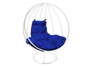 Кокон Круглый на подставке без ротанга синяя подушка в Миассе - miass.mebel74.com | фото