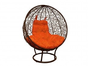 Кокон Круглый на подставке с ротангом оранжевая подушка в Миассе - miass.mebel74.com | фото 1