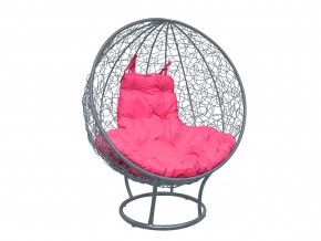 Кокон Круглый на подставке с ротангом розовая подушка в Миассе - miass.mebel74.com | фото