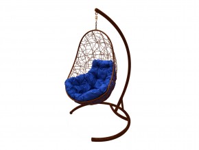 Кокон Овал с ротангом синяя подушка в Миассе - miass.mebel74.com | фото 1