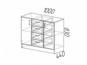 Комод К1000-2Д ЛДСП венге-лоредо в Миассе - miass.mebel74.com | фото 2