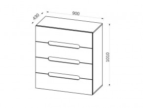 Комод с 4-мя ящиками МДФ Некст в Миассе - miass.mebel74.com | фото 2