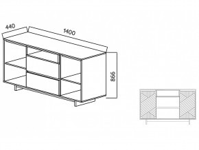 Комодино Moderno-1400 Ф3 в Миассе - miass.mebel74.com | фото 4