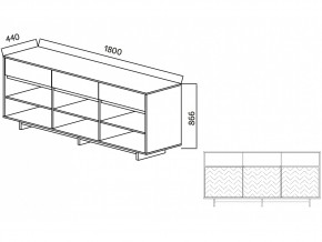 Комодино Moderno-1800 В-2 Ф1 в Миассе - miass.mebel74.com | фото 2