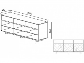 Комодино Moderno-1800 В-2 Ф2 в Миассе - miass.mebel74.com | фото 4