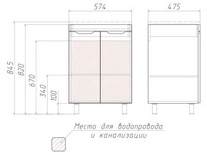 Комплект мебели для ванной 3D 60 в Миассе - miass.mebel74.com | фото 4