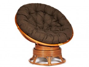 Кресло-качалка Papasan w 23/01 B с подушкой Cognac, ткань Коричневый в Миассе - miass.mebel74.com | фото