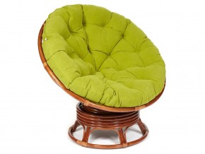 Кресло-качалка Papasan w 23/01 B с подушкой Pecan, флок Олива в Миассе - miass.mebel74.com | фото