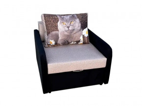 Кресло кровать Канзасик с подлокотниками кот с ромашками-2 в Миассе - miass.mebel74.com | фото 1
