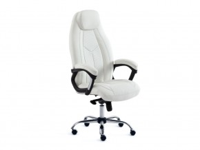 Кресло офисное Boss люкс хром кожзам белый в Миассе - miass.mebel74.com | фото 1