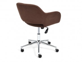 Кресло офисное Modena хром флок коричневый в Миассе - miass.mebel74.com | фото 3