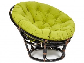 Кресло Papasan 23/01 W с подушкой Antique brown, флок Олива в Миассе - miass.mebel74.com | фото