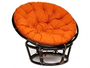 Кресло Papasan 23/01 W с подушкой Antique brown, ткань Оранжевый в Миассе - miass.mebel74.com | фото