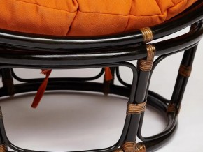 Кресло Papasan 23/01 W с подушкой Antique brown, ткань Оранжевый в Миассе - miass.mebel74.com | фото 3