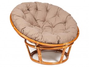 Кресло Papasan 23/01 W с подушкой Cognac, экошерсть Коричневый в Миассе - miass.mebel74.com | фото