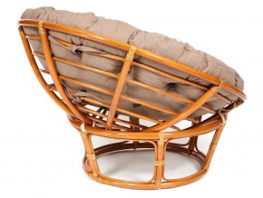 Кресло Papasan 23/01 W с подушкой Cognac, экошерсть Коричневый в Миассе - miass.mebel74.com | фото 2