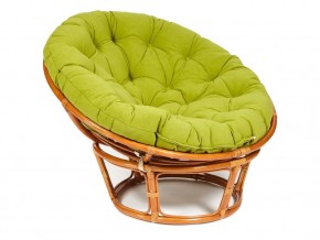 Кресло Papasan 23/01 W с подушкой Cognac, флок Олива в Миассе - miass.mebel74.com | фото