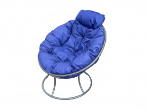 Кресло Папасан мини без ротанга синяя подушка в Миассе - miass.mebel74.com | фото
