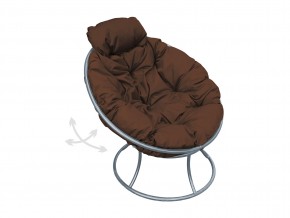 Кресло Папасан мини пружинка без ротанга коричневая подушка в Миассе - miass.mebel74.com | фото