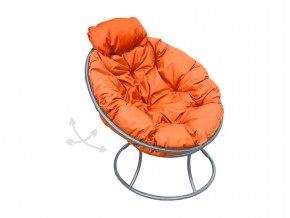 Кресло Папасан мини пружинка без ротанга оранжевая подушка в Миассе - miass.mebel74.com | фото