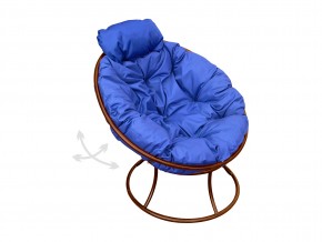 Кресло Папасан мини пружинка без ротанга синяя подушка в Миассе - miass.mebel74.com | фото