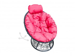 Кресло Папасан мини пружинка с ротангом розовая подушка в Миассе - miass.mebel74.com | фото 1