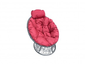Кресло Папасан мини с ротангом красная подушка в Миассе - miass.mebel74.com | фото