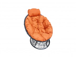 Кресло Папасан мини с ротангом оранжевая подушка в Миассе - miass.mebel74.com | фото 1