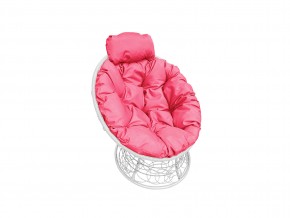 Кресло Папасан мини с ротангом розовая подушка в Миассе - miass.mebel74.com | фото 1