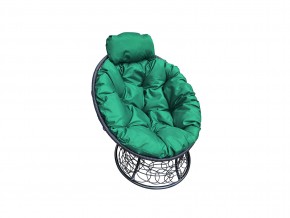 Кресло Папасан мини с ротангом зелёная подушка в Миассе - miass.mebel74.com | фото 1
