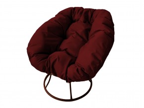 Кресло Пончик без ротанга бордовая подушка в Миассе - miass.mebel74.com | фото