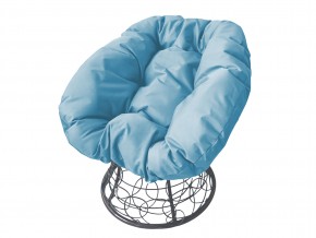 Кресло Пончик с ротангом голубая подушка в Миассе - miass.mebel74.com | фото