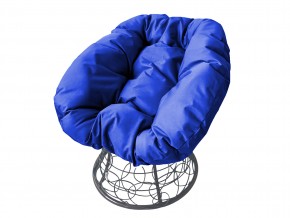 Кресло Пончик с ротангом синяя подушка в Миассе - miass.mebel74.com | фото