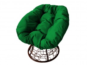Кресло Пончик с ротангом зелёная подушка в Миассе - miass.mebel74.com | фото
