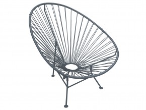 Кресло Ракушка с ротангом серый в Миассе - miass.mebel74.com | фото